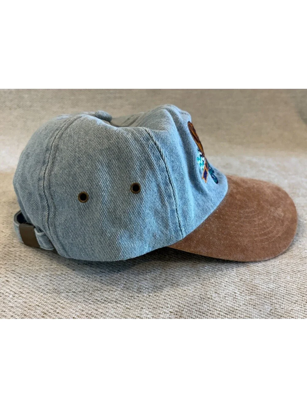 Vintage 90s Cracker Barrel 500 NASCAR Hat Washed Denim Suede Brim Strapback VTG